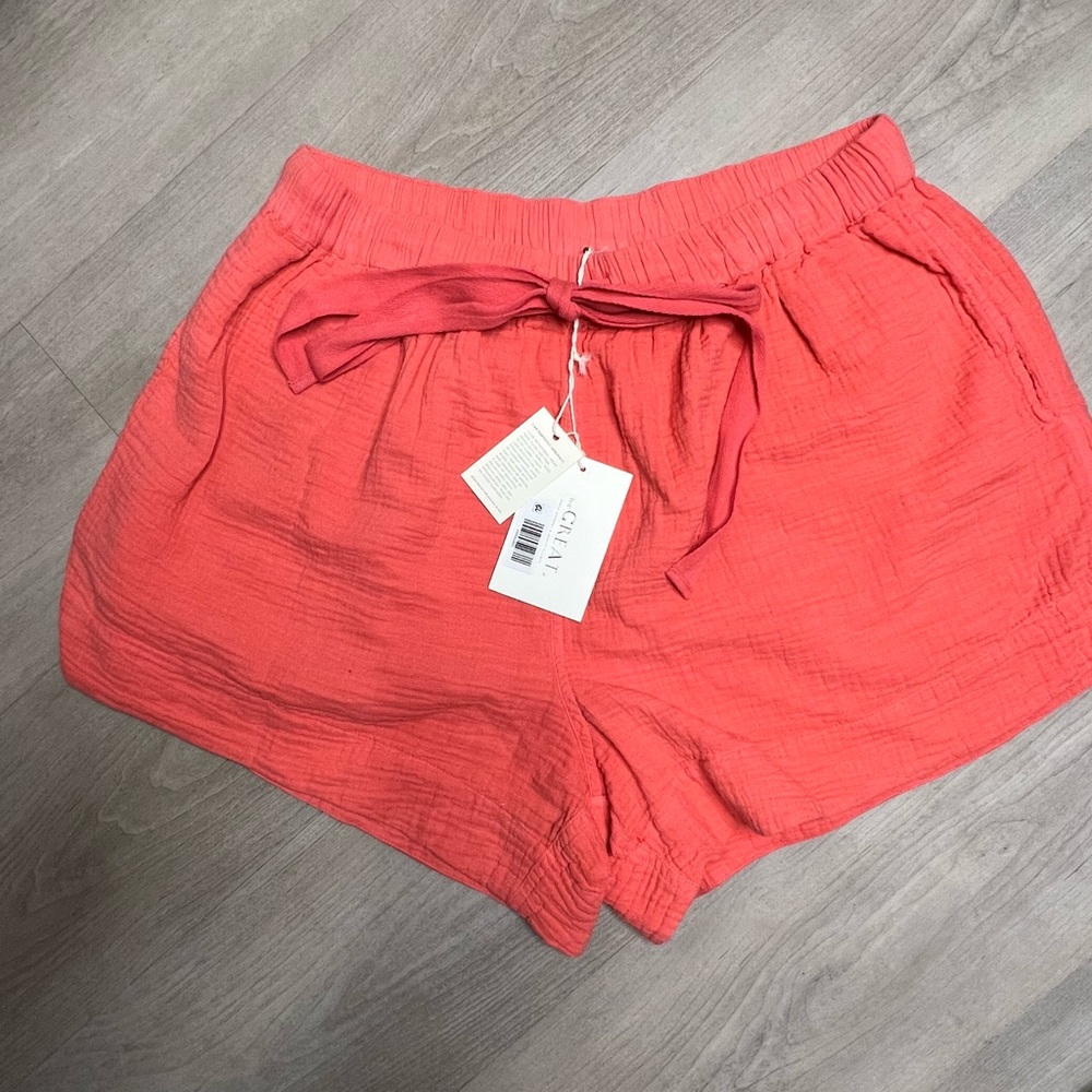 NWT The GREAT The Gauze Bonfire Shorts in Guava, size 2/ M
